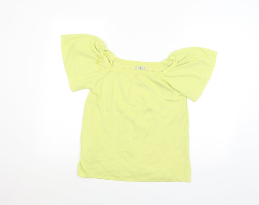 Yu Womens Yellow   Basic T-Shirt Size 12