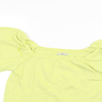 Yu Womens Yellow   Basic T-Shirt Size 12