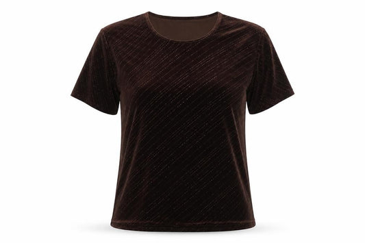 Charmell Womens Brown   Basic T-Shirt Size L