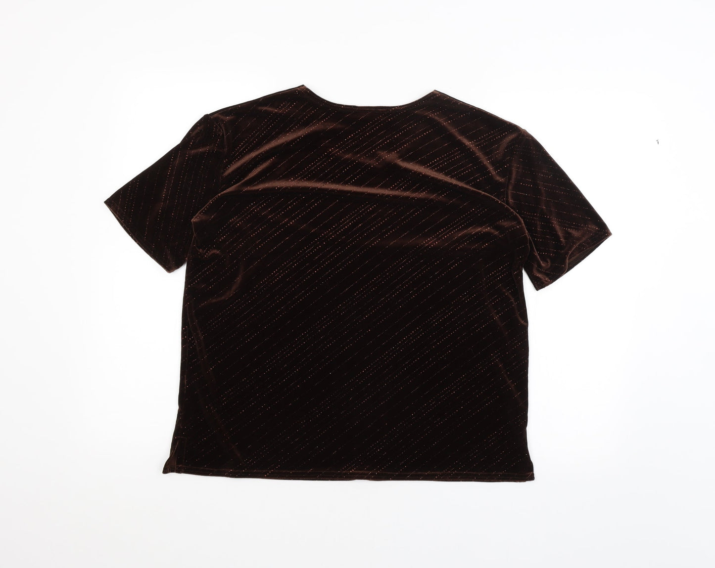 Charmell Womens Brown   Basic T-Shirt Size L