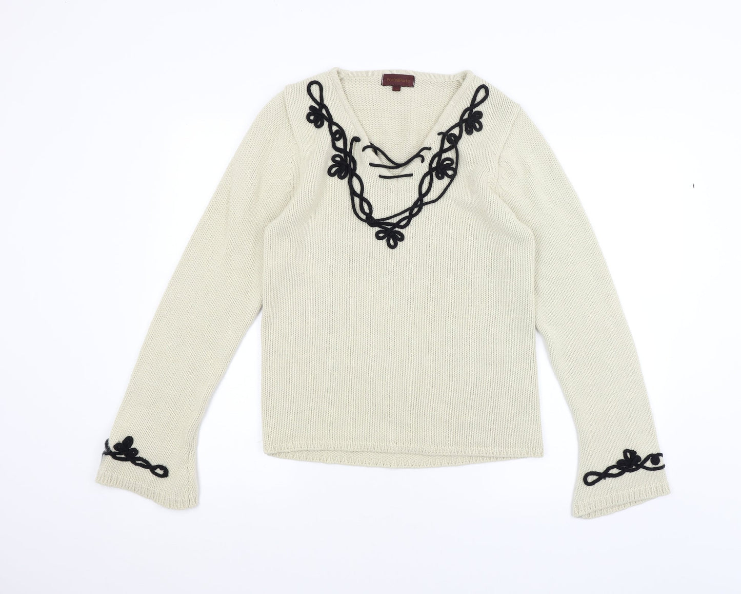 porteaporte Womens White   Pullover Jumper Size L
