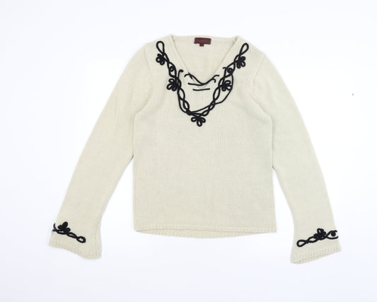 porteaporte Womens White   Pullover Jumper Size L