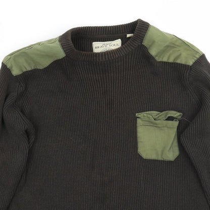 Preloved Brave Soul Mens Green   Pullover Jumper Size L - Detail