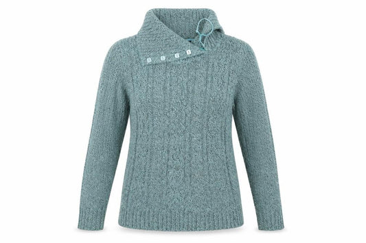 Bonmarché Womens Green Knit Pullover Sweatshirt Size S