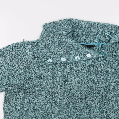 Bonmarché Womens Green Knit Pullover Sweatshirt Size S