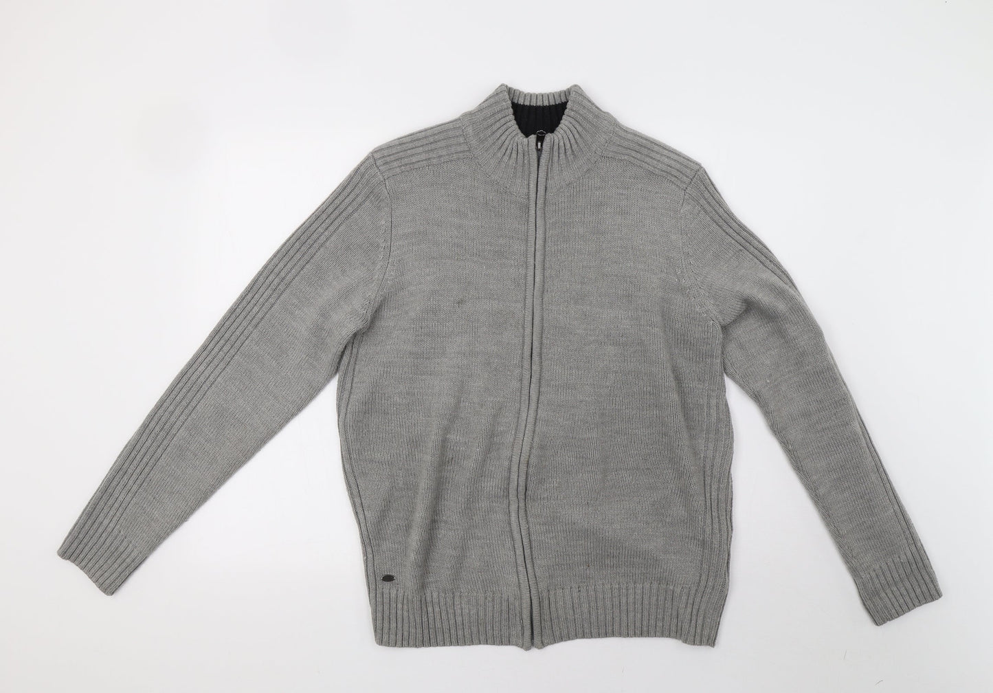 Kensington Mens Grey  Knit Full Zip Sweatshirt Size M