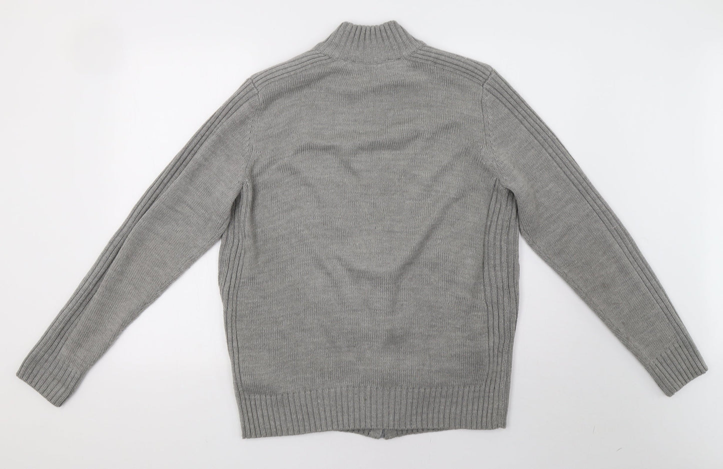 Kensington Mens Grey  Knit Full Zip Sweatshirt Size M