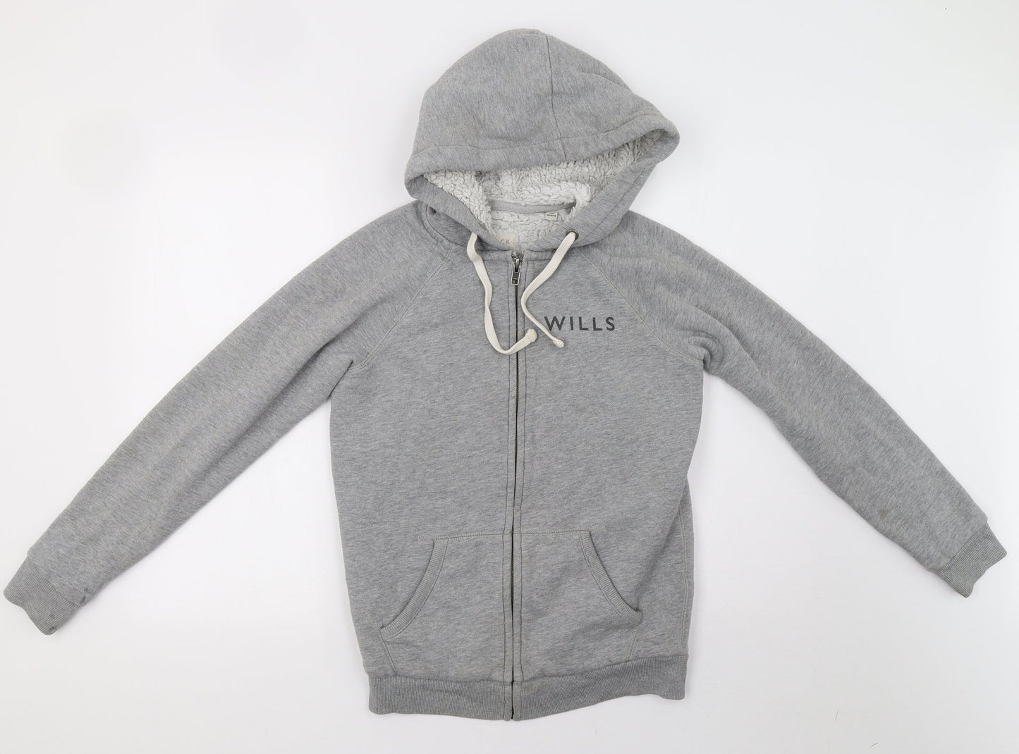Jack Wills Womens Grey   Full Zip Hoodie Size 6