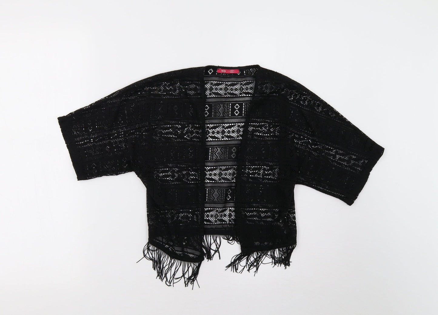 Primark Girls Black  Lace Cardigan Jumper Size 8 Years