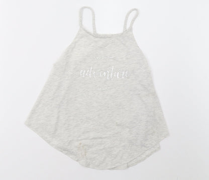 Additional front view of H&M girls’ grey basic t-shirt, size 10, years
