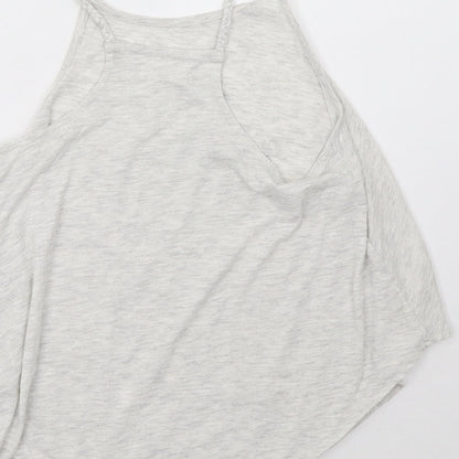 Brand and care label for H&M girls’ grey basic t-shirt, size 10, years