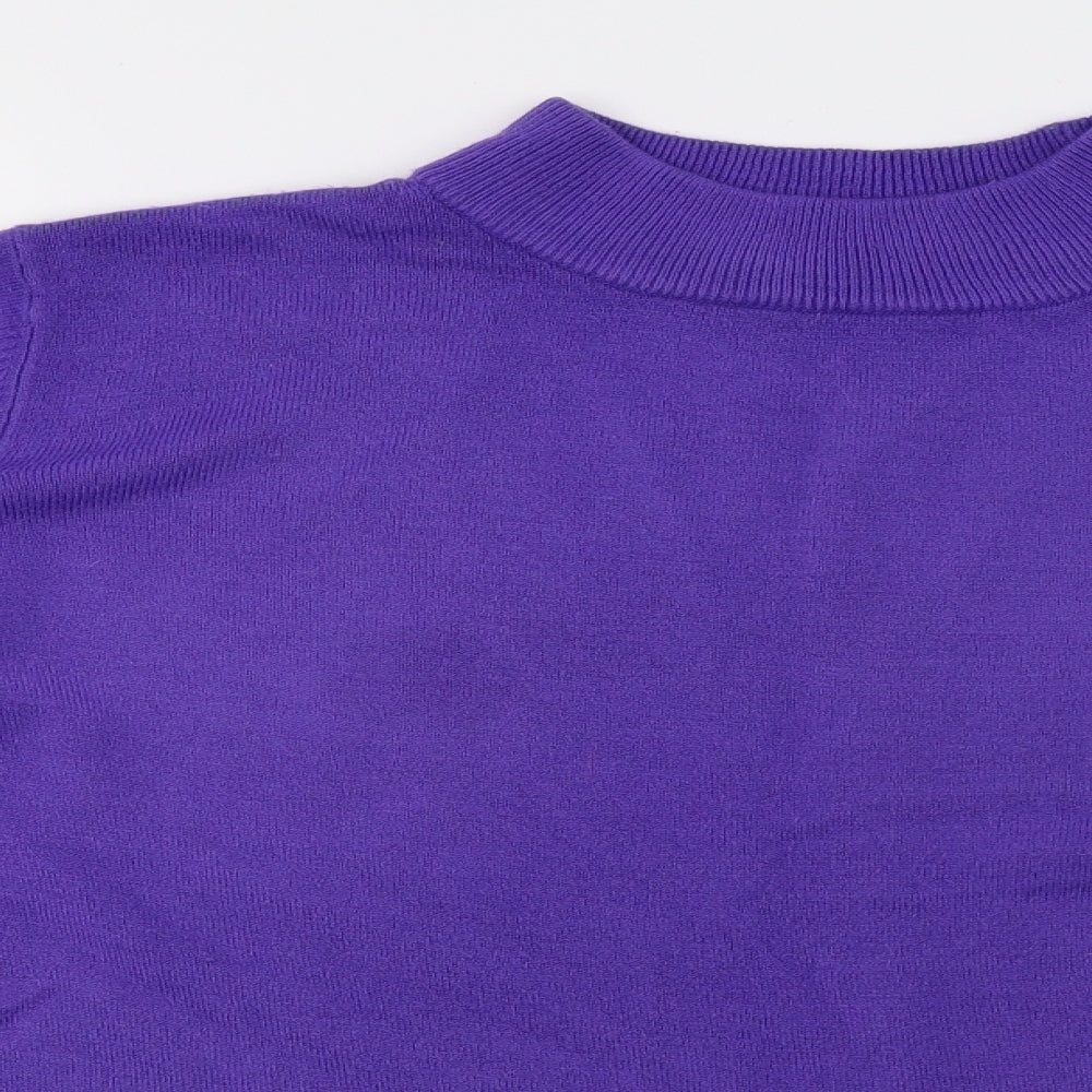 bm  Womens Purple  Knit Pullover Sweatshirt Size L