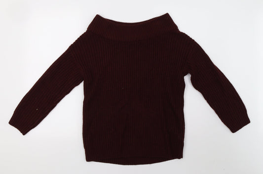 New Look Womens Red  Knit Pullover Sweatshirt Size S