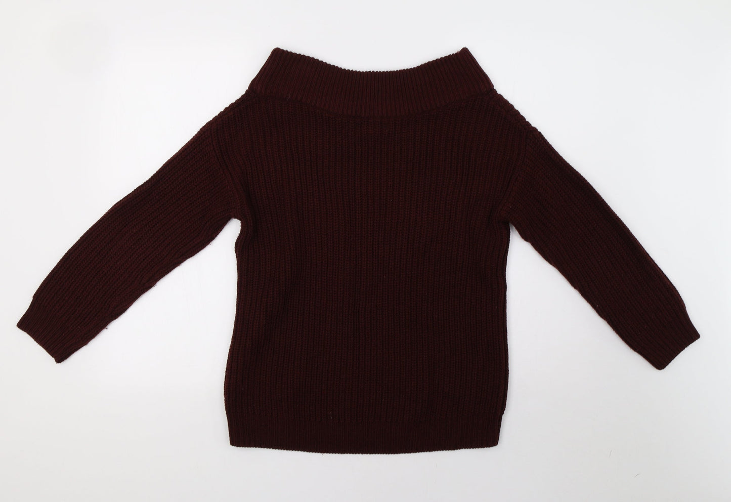 New Look Womens Red  Knit Pullover Sweatshirt Size S