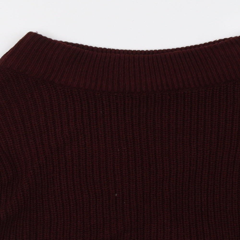 New Look Womens Red  Knit Pullover Sweatshirt Size S
