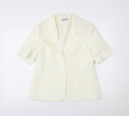 Preloved slimma Womens Ivory   Jacket Blazer Size 14 - Front