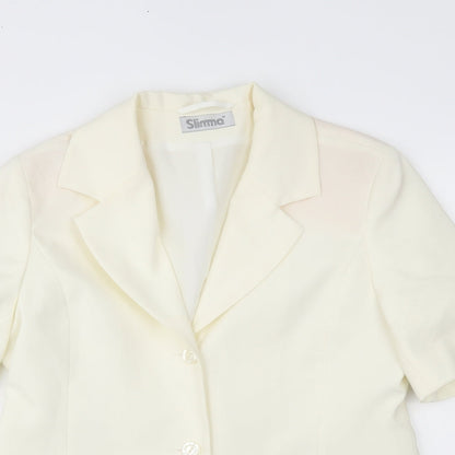 Preloved slimma Womens Ivory   Jacket Blazer Size 14 - Detail