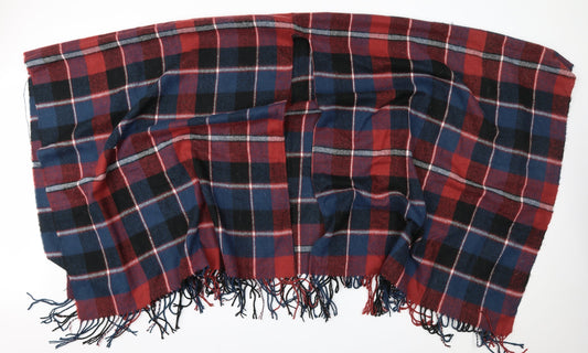 Preworn Womens Red Plaid  Cape Jumper One Size