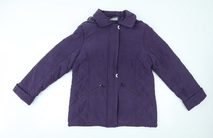 First Avenue Womens Purple   Quilted Coat Size 12