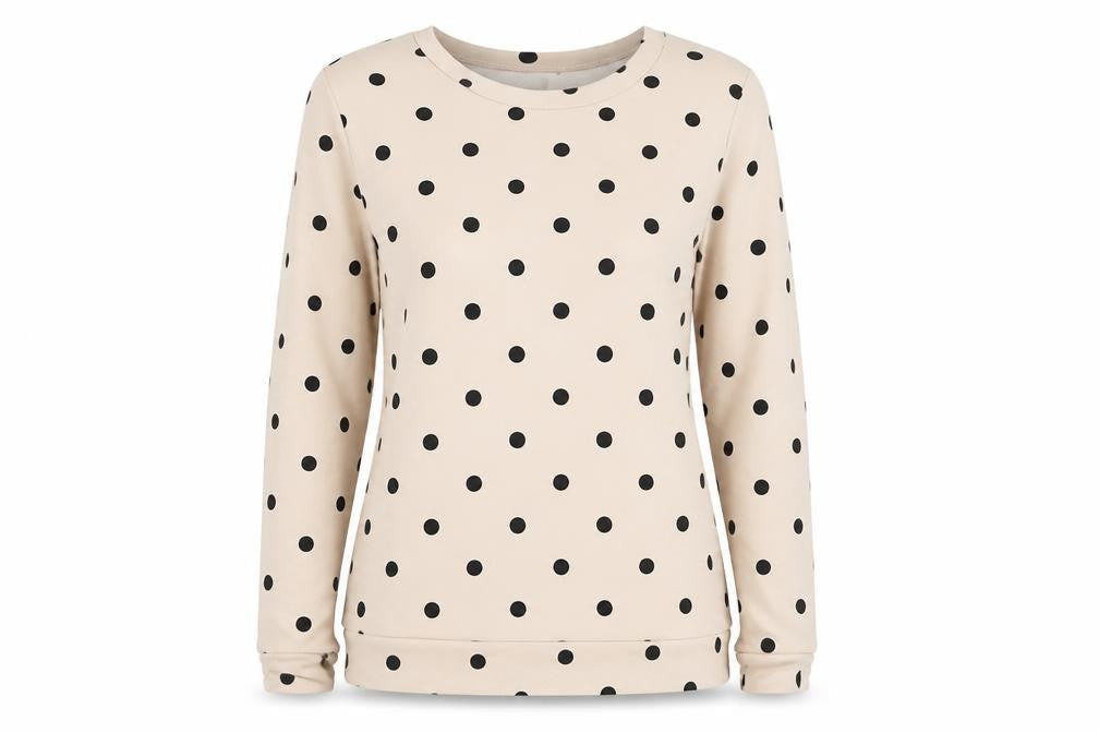 Moss Copenhagen Womens Beige Polka Dot  Pullover Jumper Size S
