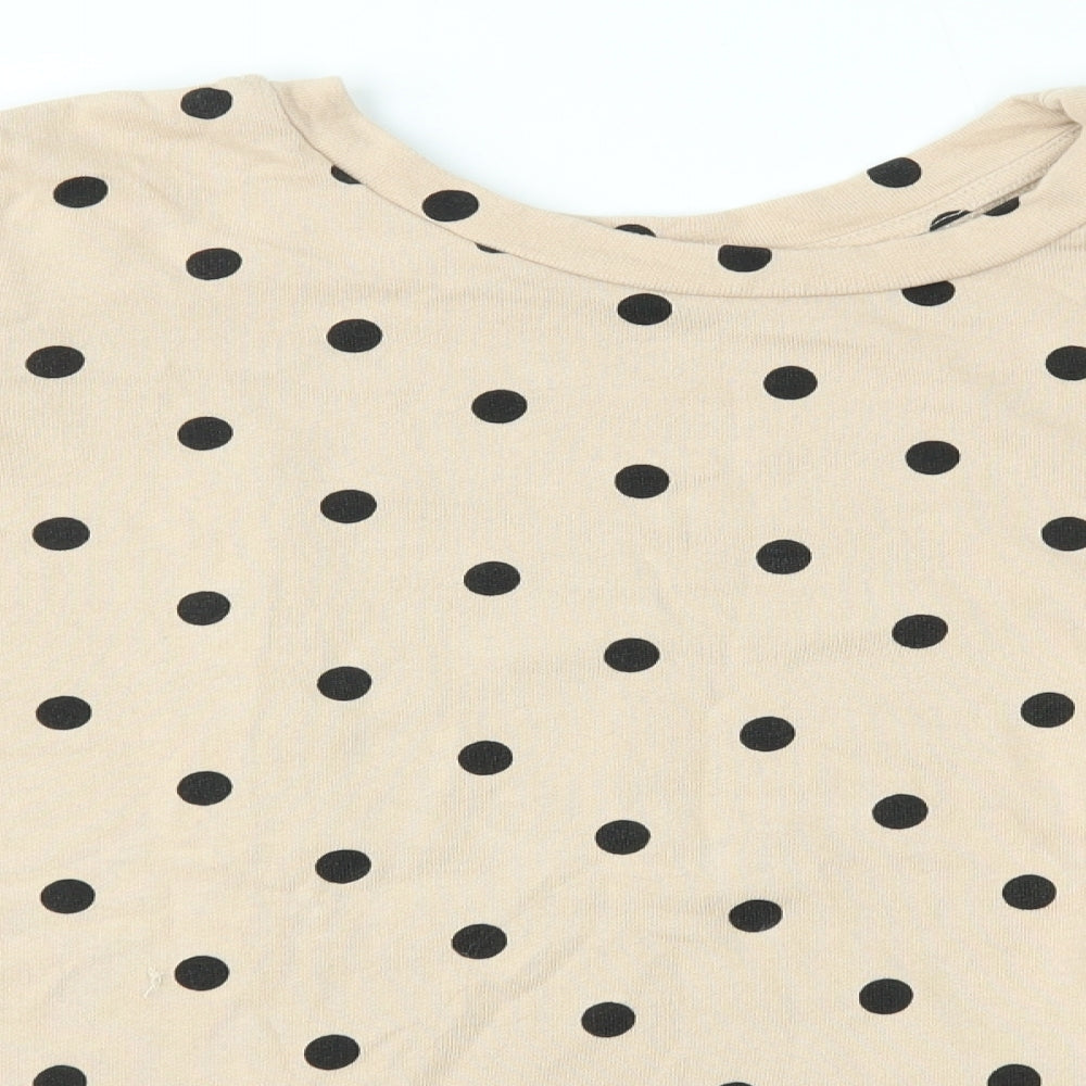 Moss Copenhagen Womens Beige Polka Dot  Pullover Jumper Size S
