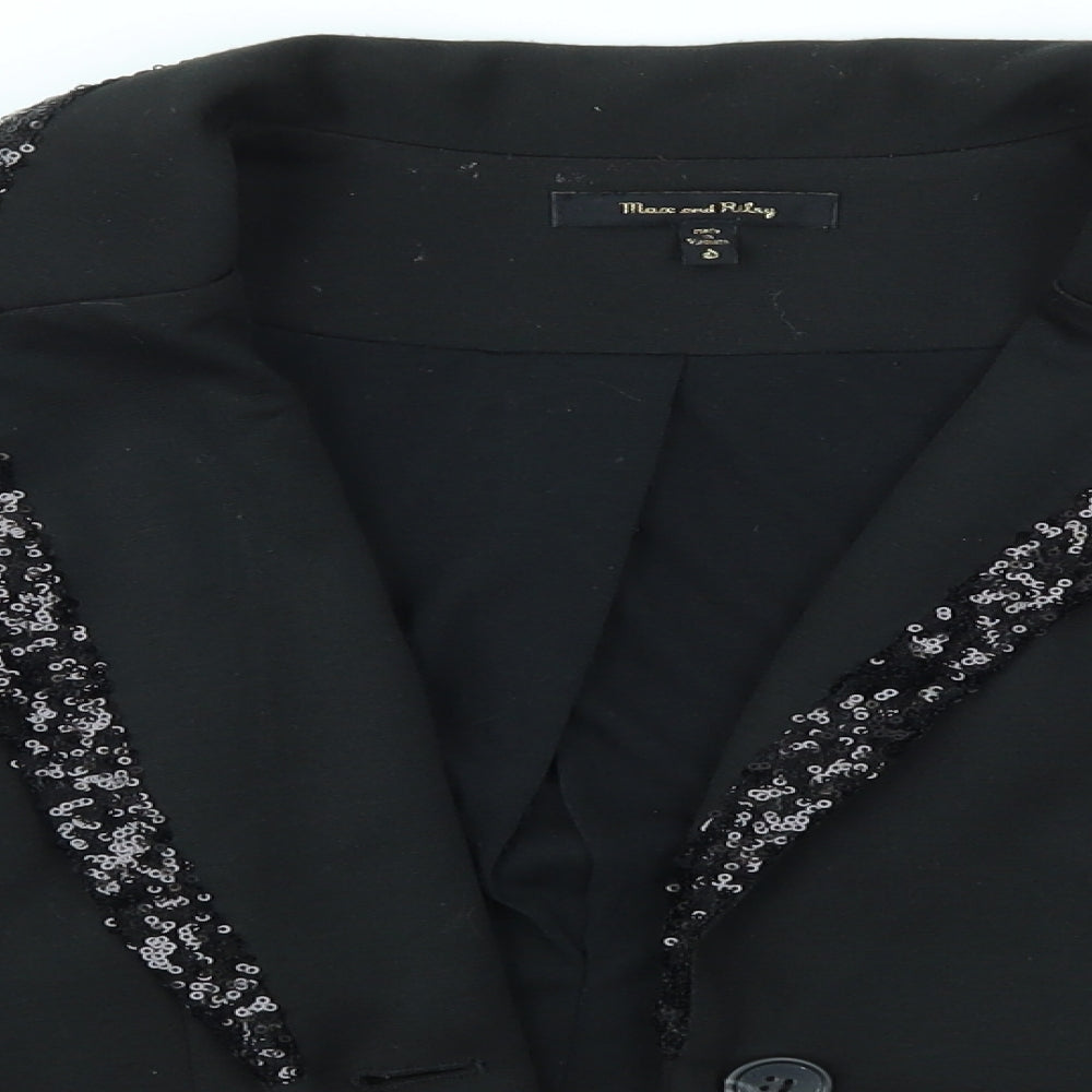 MAX AND RILEY Womens Black   Jacket Blazer Size S