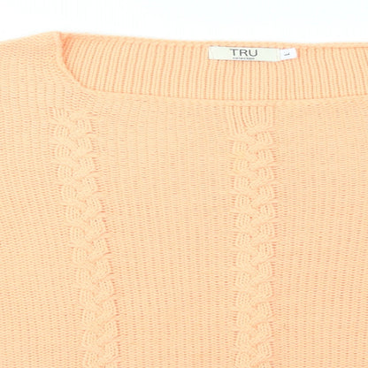 Close-up detail of TRU women’s orange jumper, size L