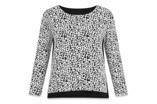 Lands' End Womens White Animal Print  Tunic T-Shirt Size XS