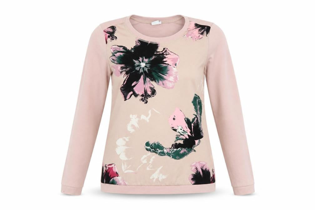 Saint Tropez Clothing Womens Pink Floral  Basic T-Shirt Size XS
