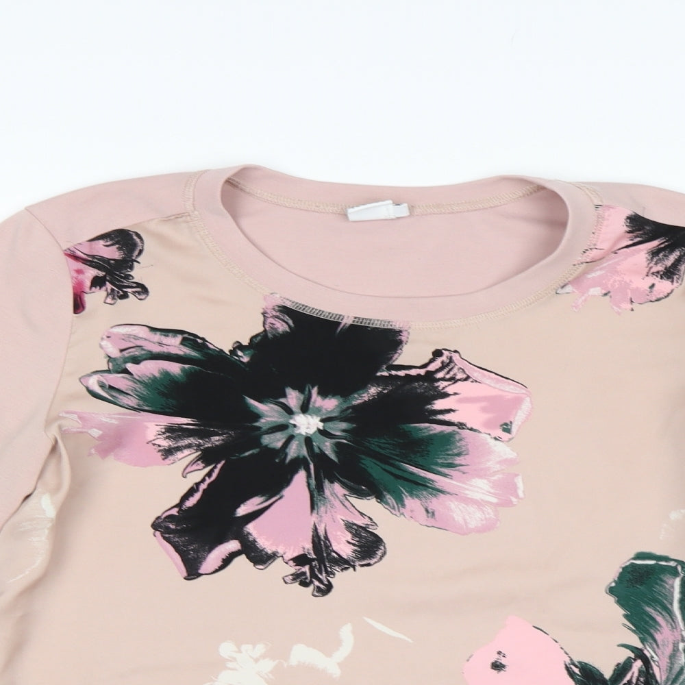 Saint Tropez Clothing Womens Pink Floral  Basic T-Shirt Size XS