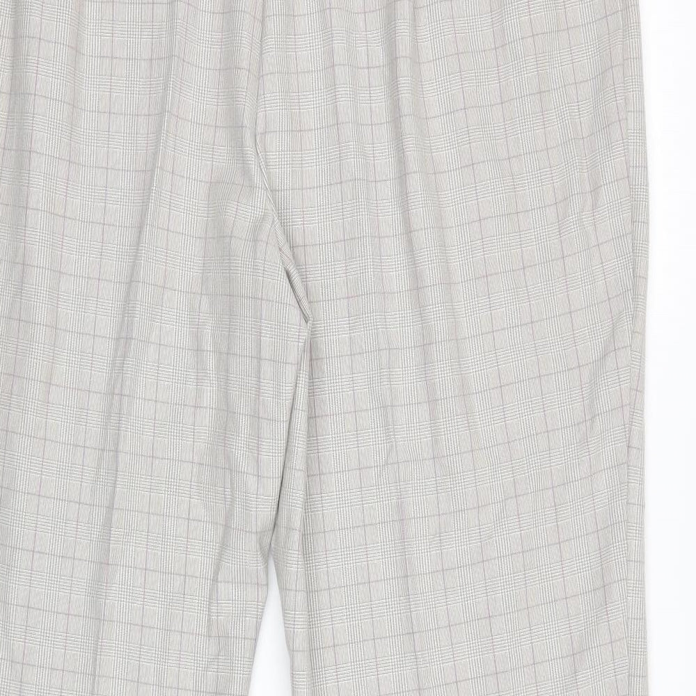 Agenda Womens Grey Check  Cropped Trousers Size 20 L23 in