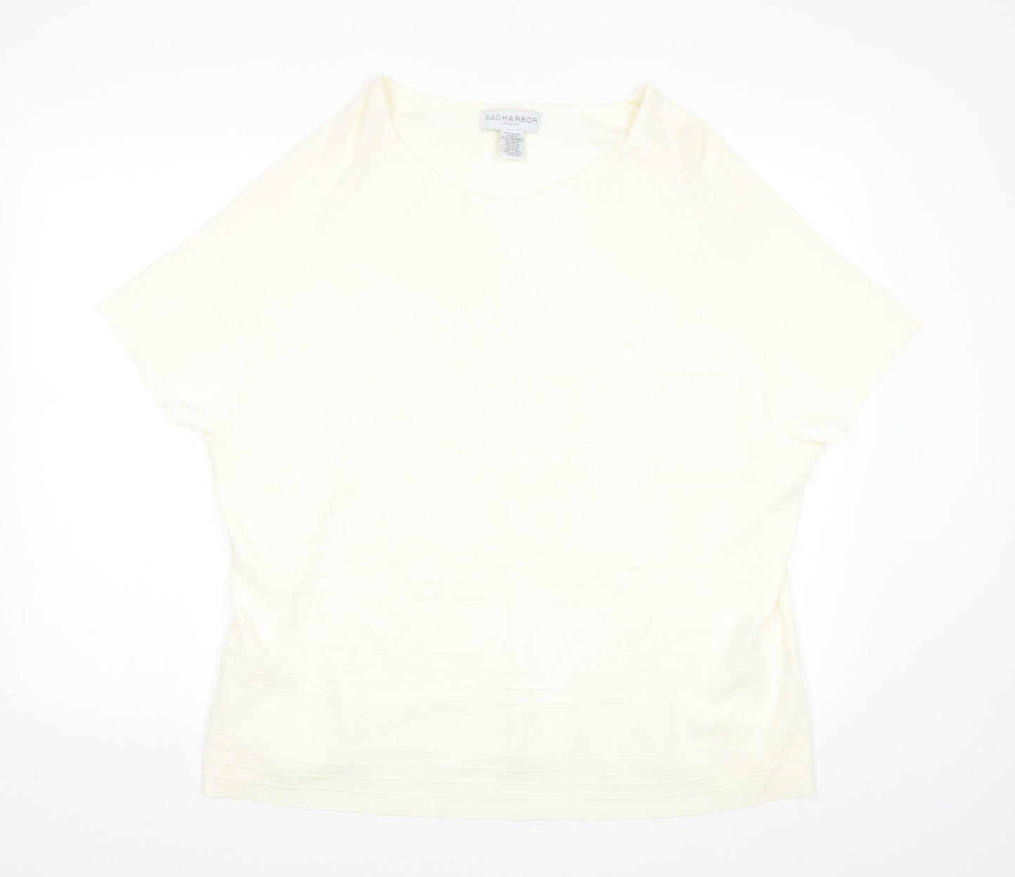 Sagharbour Womens Ivory   Pullover Jumper Size 2XL