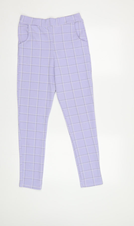 I SAW IT FIRST Womens Purple Check  Trousers  Size 8 L26 in