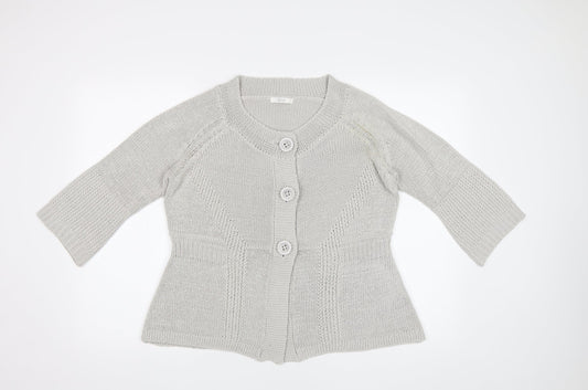 M&S Womens Grey   Cardigan Jumper Size 18