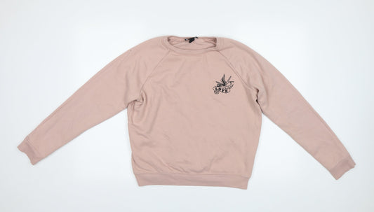 New Look Womens Pink   Pullover Sweatshirt Size 14  - Love