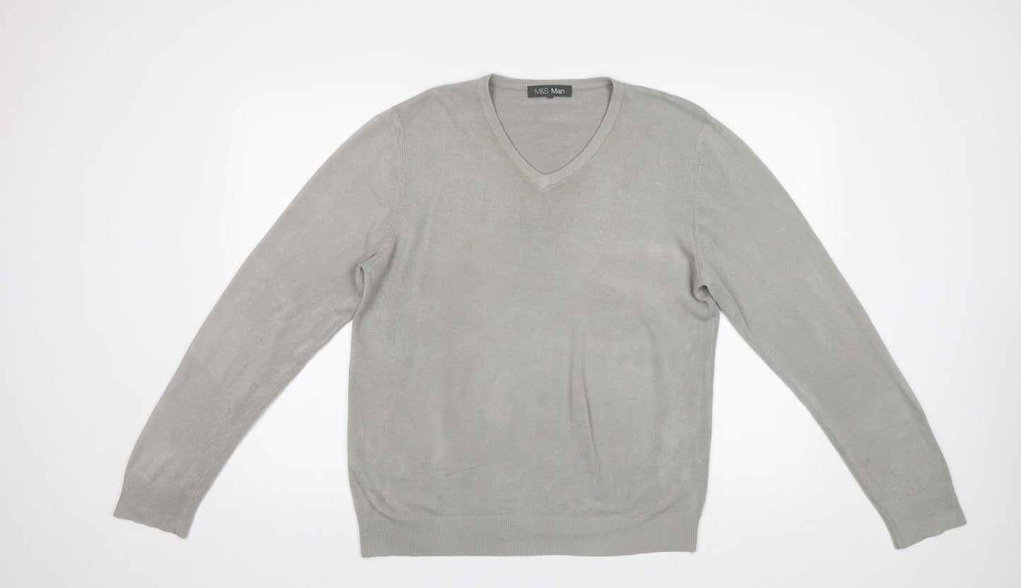 M&S Mens Grey   Pullover Jumper Size L