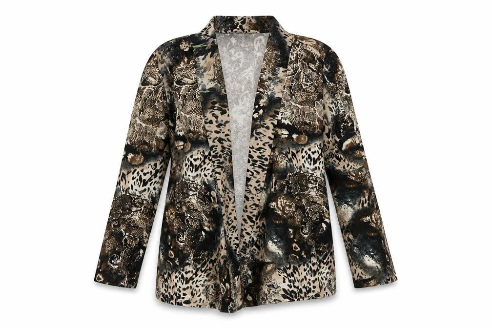 Tigi Womens Brown Animal Print  Cardigan Jumper Size 12