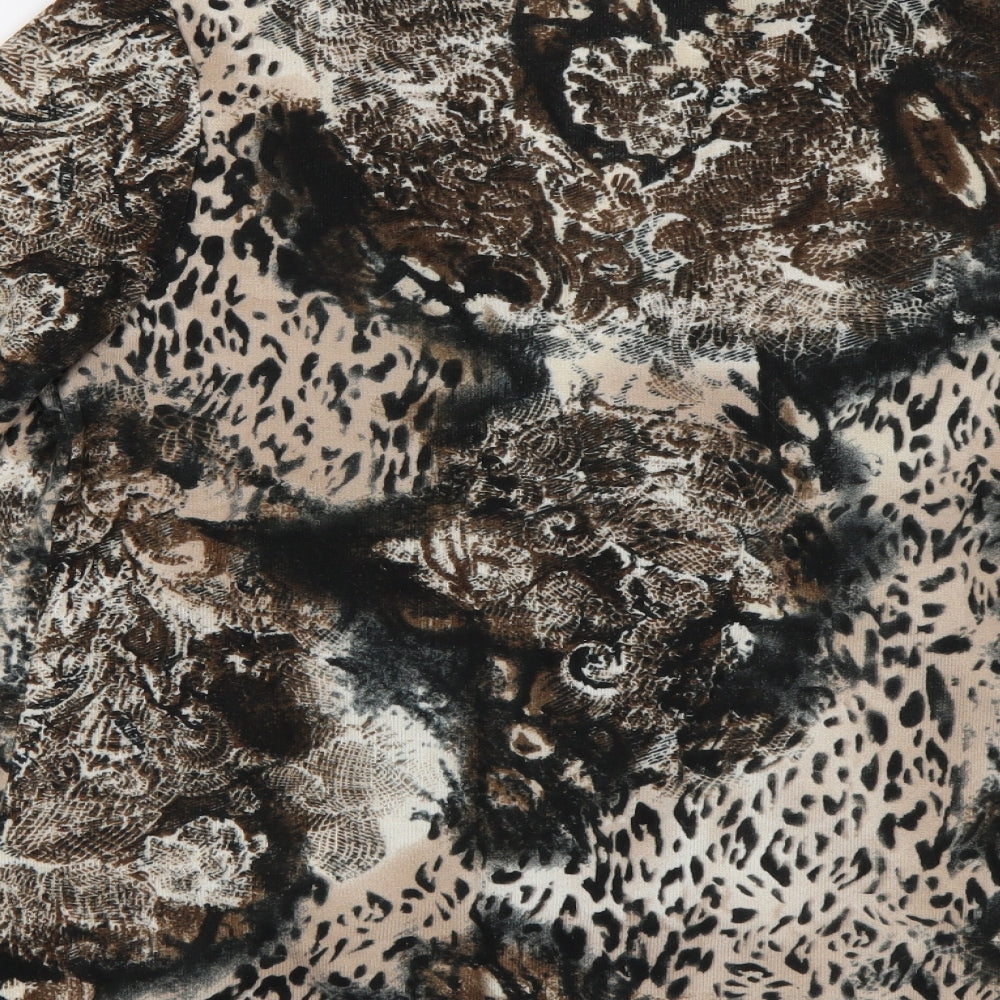 Tigi Womens Brown Animal Print  Cardigan Jumper Size 12