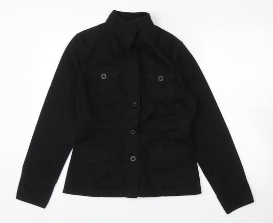 Casual Basix Womens Black   Basic Button-Up Size 12