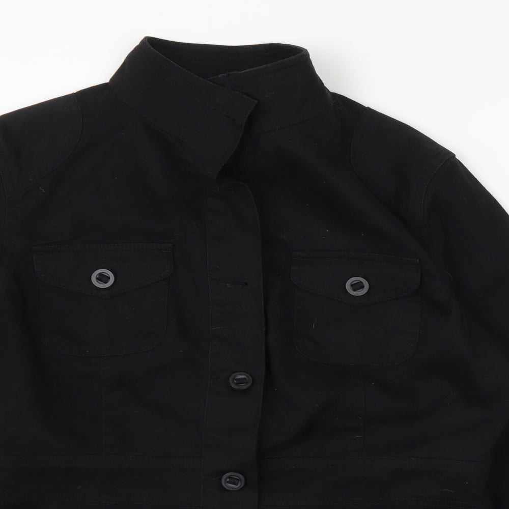 Casual Basix Womens Black   Basic Button-Up Size 12
