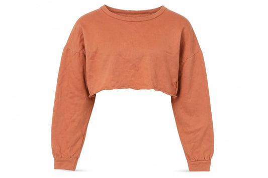 PRETTYLITTLETHING Womens Orange   Pullover Sweatshirt Size 10  - Cropped
