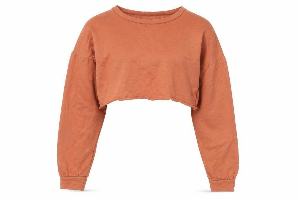 PRETTYLITTLETHING Womens Orange   Pullover Sweatshirt Size 10  - Cropped