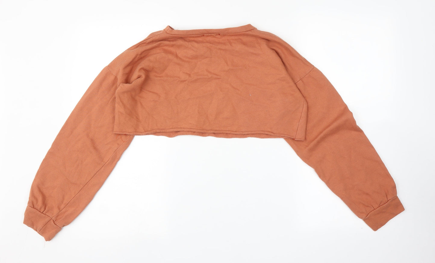 PRETTYLITTLETHING Womens Orange   Pullover Sweatshirt Size 10  - Cropped