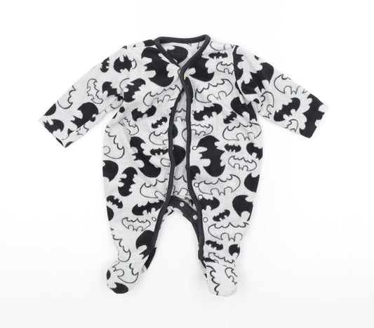 Preworn Baby Grey Geometric  Babygrow One-Piece   - BATMAN