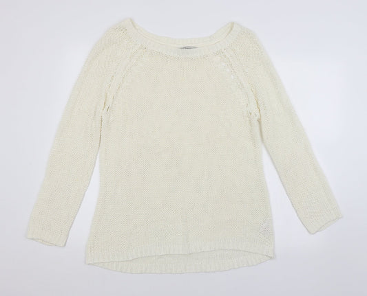 Peacocks Womens White   Pullover Jumper Size L