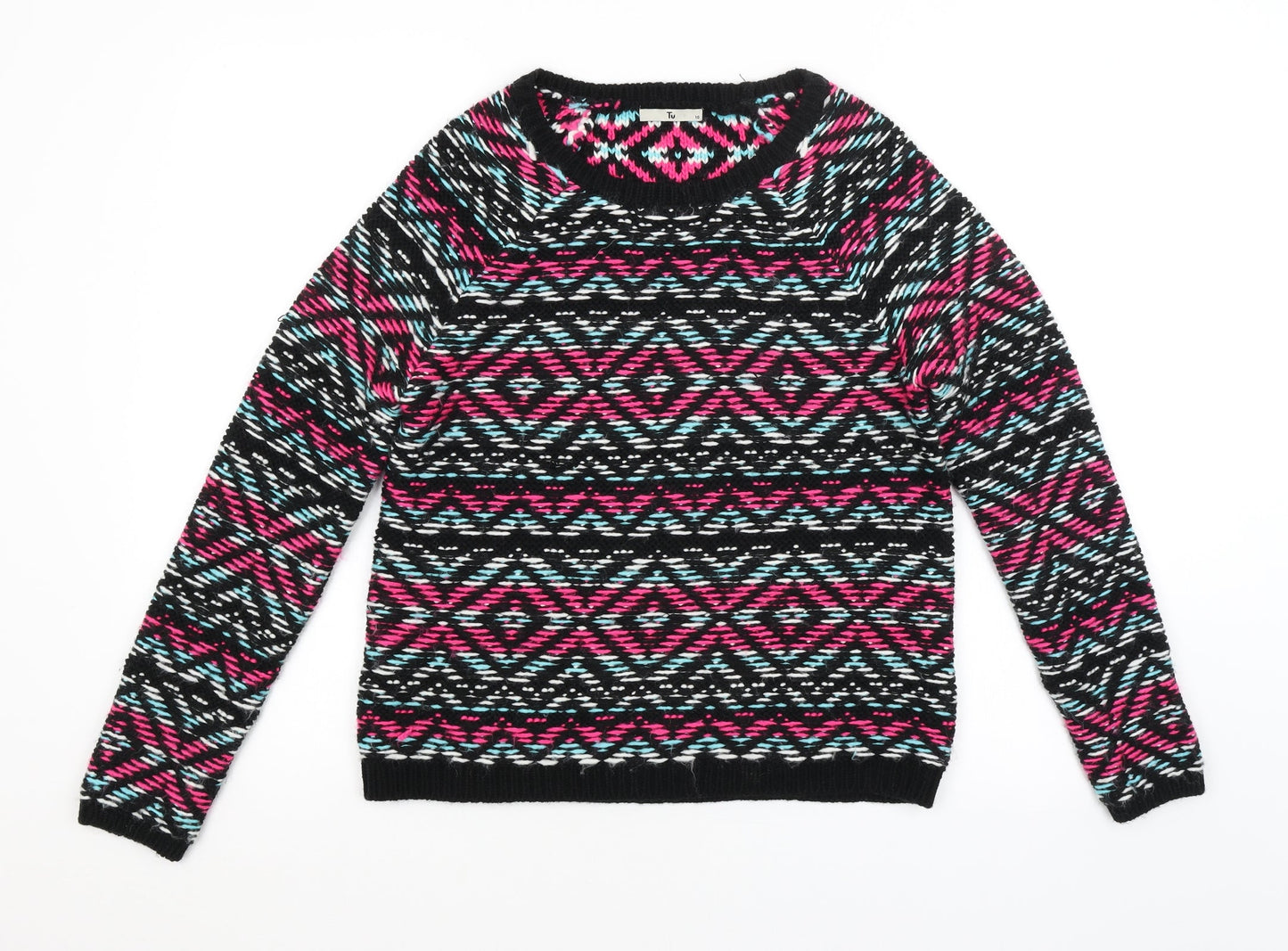 TU Womens Multicoloured Argyle/Diamond  Pullover Jumper Size 10