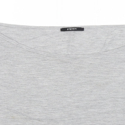 Close-up detail of Papaya women’s grey basic blouse, size UK 16