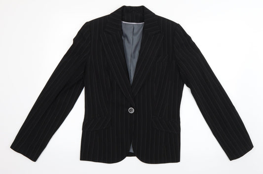 Dorothy Perkins Womens Black Striped  Jacket Blazer Size 10