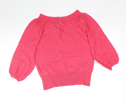 Back view of Atmosphere women’s pink knit basic blouse, size UK 10