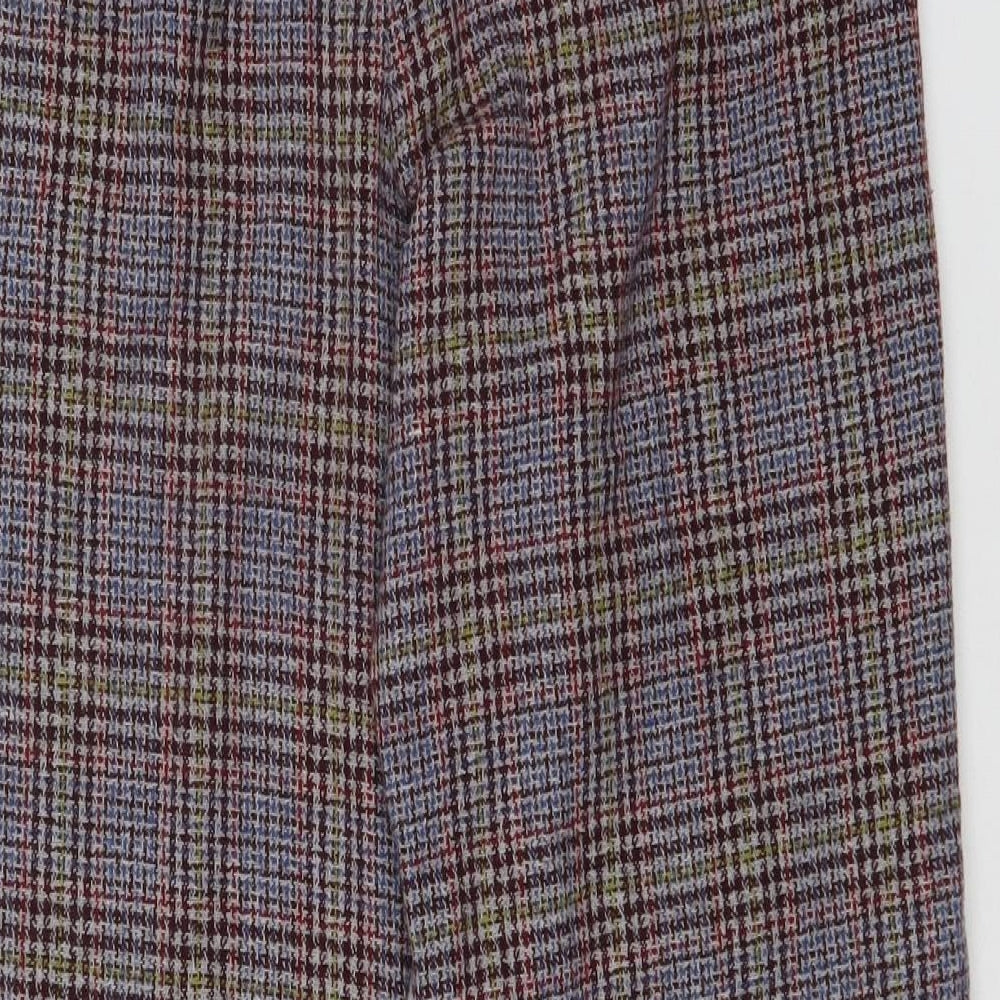 constance wood Womens Multicoloured Check  Dress Pants Trousers Size 12 L26 in